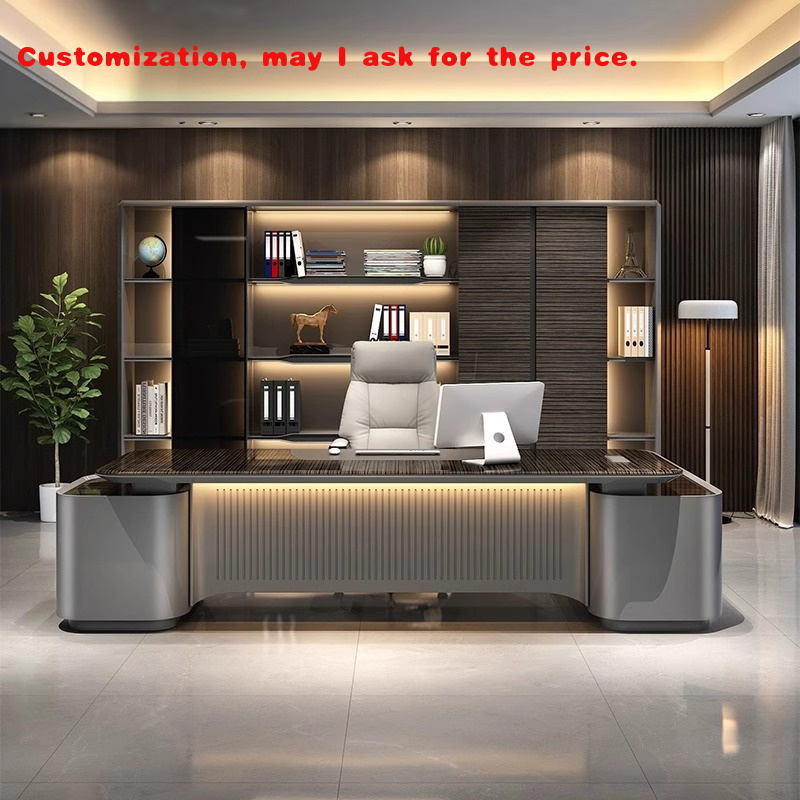 Office Furniture Luxury - personalizzato.Lussuosa scrivania direzionale laccata, grandi mobili