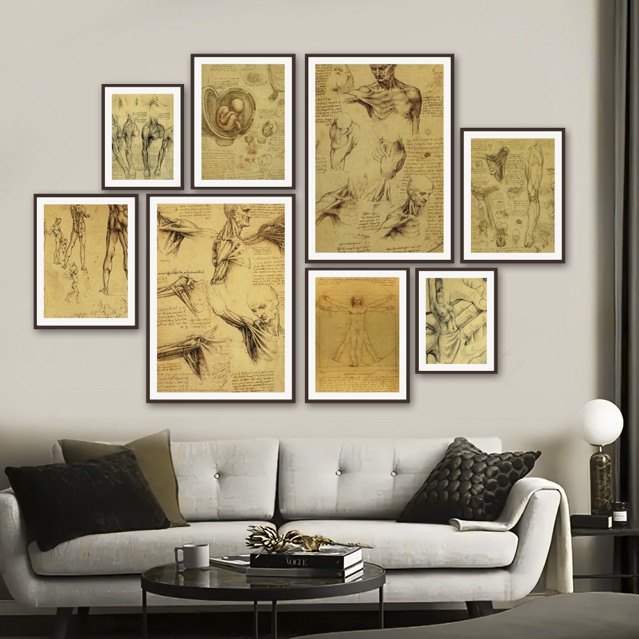 Office Furniture York - Retro Art Canvas Painting Da Vinci