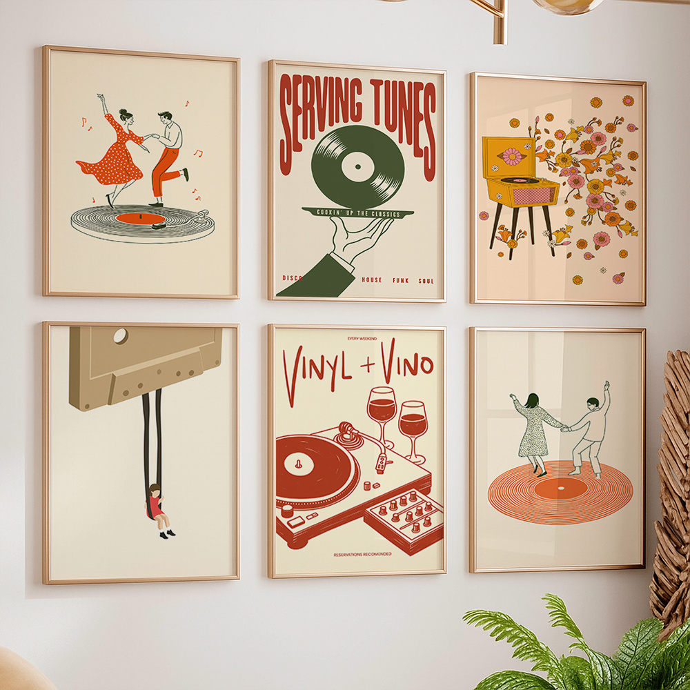Office Furniture Layout - Poster su Tela Vintage con Tema