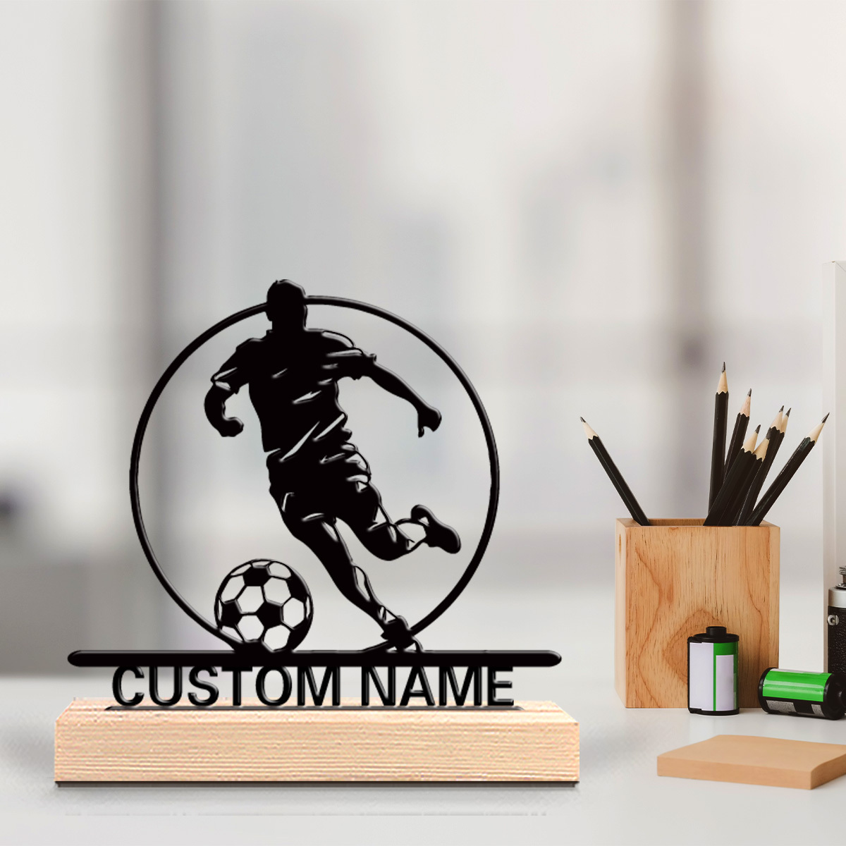 Office Furniture Layout - Statua in Metallo Personalizzata di Calciatore